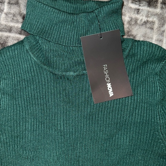 Turtle Neck Sweater in Hunter Green - Picture 2 of 4